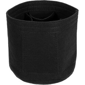 uxcell Purse Organizer Insert, Portable Felt Organizer Bags Round Multiple Compartments Purse Liner for Bucket Bag, Domed Satchel, Tote Bag, Handbag Shaper (8" x 4" x 5.5", Black)