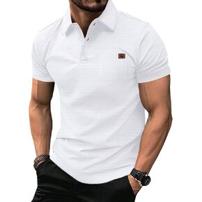 ZITY MENS WAFFLE POLO قمصان غير رسمية قصيرة الأكمام بولو للرجال رطوبة الفتوة تي شيرت مع جيب