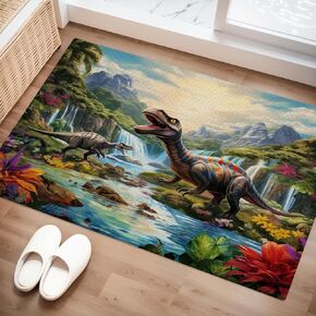 3D Dinosaur منطقة سجادة للأطفال الأولاد ، سجادة الديناصورات الخضراء للمراهقين ، غرفة Boys ، غرفة المعيشة غرفة نوم قابلة للغسل رمي السجاد ديكور غرفة ، 2 '× 3'