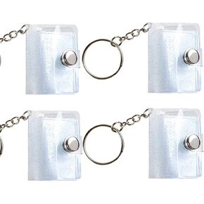 GSHLLO 4 Pcs Clear Album Keychains Mini Photo Storage Keychains Photo Card Holder Crafts Picture Keychain with 20 Pockets