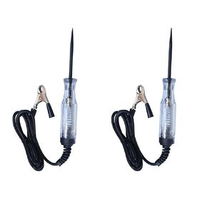 2 Pcs Test Light Automotive, 6-24V DC Voltage Tester, Circuit Tester with Alligator Clip and Long Steel Probe, Professional Electrical Tester Pen for Car Truck RV