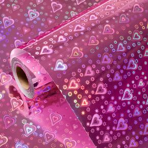 Garbendy Holographic Foil Colorful Wrapping Paper - Mini Roll - Blue Star 17 Inch X 32.8 Feet Perfect for Birthday,Wedding,Baby,Bridal Shower,Graduate Party，Chanukah Celebration and more Occasions