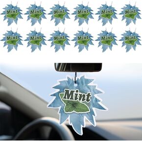 Hanging Car Air Freshener, Mint Scent, 12-Pack, Paper Tree Car Fresheners, Long Lasting Scents Air Freshener, Air Fresheners Diffuser For Home & Automotive