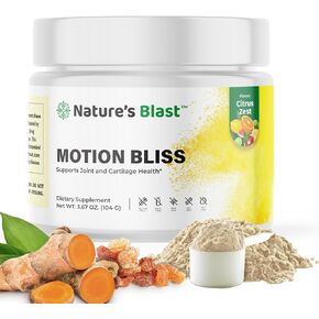 Motion Bliss Joint Supplements for Men & Women - Joint Health Support - with NEM, Calcium, Boswellia Serrata Extract, Collagen & More - 3.67 Oz - 30 Servings - Citrus Zest Flavor