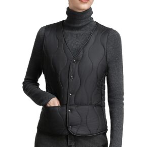 Quilted Puffer Vest women lightweight Fall Spring Jacket 2025 Button Padded Gilet