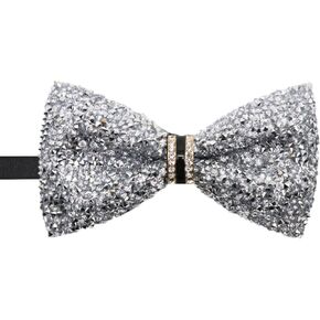 Rhinestone Bow Tie for Men Pre-tied Adjustable Bowtie, Sparkly Men's Bow Ties for Wedding Party Banquet Prom