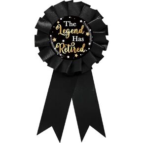 The Legend Has Retired Tinplate Badge Pin, Retirement Button Pin, Officially Retired Ribbon for Men, Black I'm Retired Award Ribbon, Farewell/Going Away Party Favors