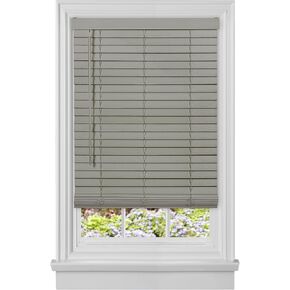 Cordless GII Madera Falsa 2-in Faux Wood Plantation Blind - 36-in W x 52-in L - Grey