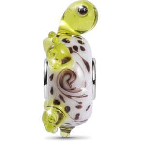 GNOCE Turtle Murano Glass Charm Bead 925 Sterling Silver Charms Fit Bracelet/Necklace For Women Wife