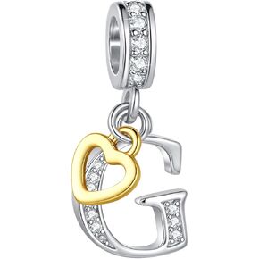 القلب يتدلى سحر حرف A-Z الأولي المتوافق مع أساور Pandora Charm للنساء القلادة الأبجدية in Kuwait