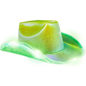 Windy City Novelties LED Iridescent Space Cowboy Hat - St Patricks Day Party Supplies & Favors
