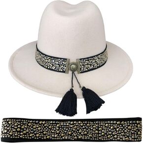عصابات قبعة للنساء رعاة البقر ، فرقة Fedora Western Hat Band Black Golden