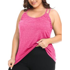 Foreyond Women's Plus Size Tarkout Tank Tops Racerback Loose Fit Sport Athletic Tops Yoga Running Summer Tirts in Kuwait