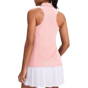 JoyGirl Womens Golf Shirt Sleeveless Polo Shirts Racerback Collared Tennis Shirt Zip up Quick Dry Athletic Tank Tops