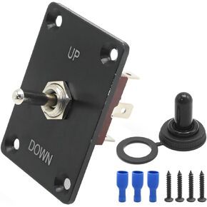 30A 12V DC Momentary Toggle Switch, 3 Pin SPST (ON)/Off/(ON) Waterproof Toggle Switch for Boat Marine Auto (Black)