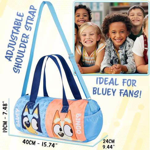 حقيبة Bluey Gym for Kids Duffle Bag Cute Travel Holdall Bag Weeken for Sports Gym Class Dance With Gopicets Travel Essentials (Bluey Bingo) in Kuwait