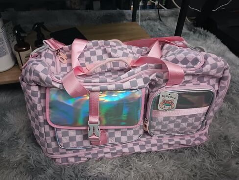 Gym Bag for Women, Travel Bag with Shoes Compartment, Weekender Overnight Duffel Bag with Wet Pocket, Carry On Bag, Pink in Saudi Arabia