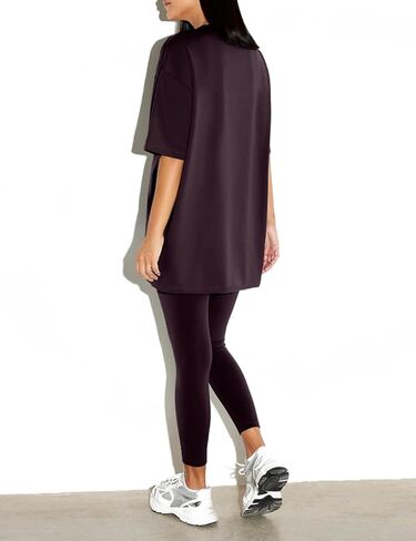 Two Piece Sets for Women Summer Loungewear Cute Outfits Plus Size T-shirts & Yoga Workout Leggings Pants Black 2 Piece Sets in Saudi Arabia