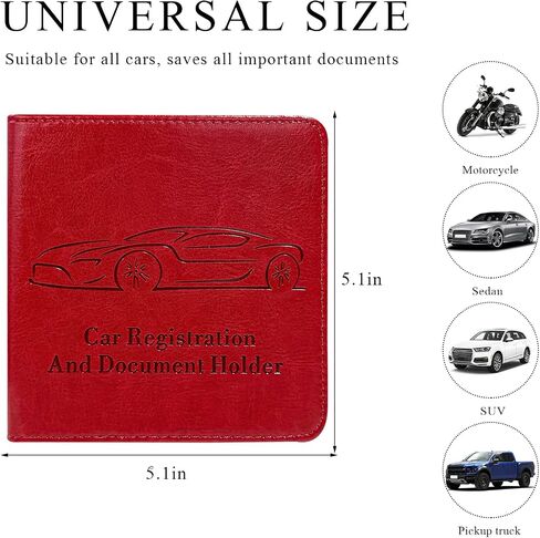 Car Registration Insurance Holder, Leather Glove Box License Wallet Case with Magnetic Shut, Automotive Paperwork Document Organizer Card Holder for Women, Car Accessories (Pink, Small) in Saudi Arabia
