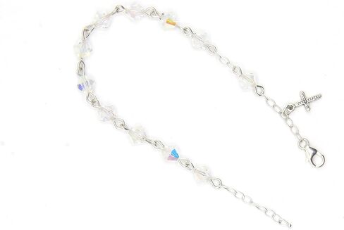 Austrian Crystal OR Glass Small Catholic Rosary Bracelet for First Holy Communion/Eucharist or Reconciliation/Confession. A meaningful and beautiful gift for special occasions. in Saudi Arabia