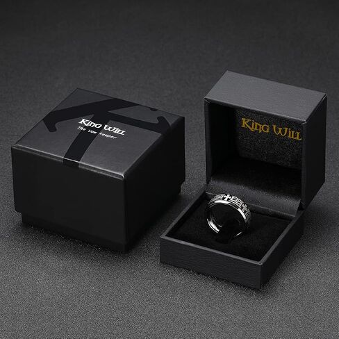 King Will 8mm Black/Silver/Blue Mens Tungsten Carbide Ring Laser Celtic Knot/Wolf Head/Dragon Polish Edge Wedding Band Comfort Fit in Saudi Arabia