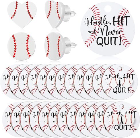 Quelay 24 Set Graduation Baseball Softball Stud arring for Women Sport arring with Card for Mom Fan Jewelry Gift in Kuwait