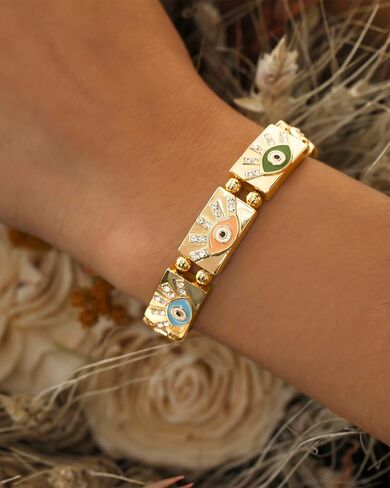 Jessica Simpson Womens Evil Eye Bracelet - Gold-Tone Evil Eye Bracelets for Women in Saudi Arabia