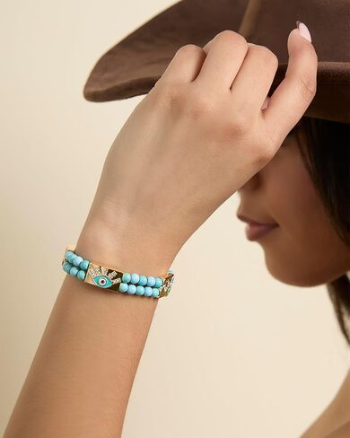 Jessica Simpson Womens Evil Eye Bracelet - Gold-Tone Evil Eye Bracelets for Women in Saudi Arabia