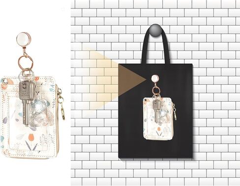 2 حزمة من حامل شارة الهوية المعدنية القابلة للسحب مع سلك وسلسلة مفاتيح بحلقة تسلق (ذهبي) in Kuwait