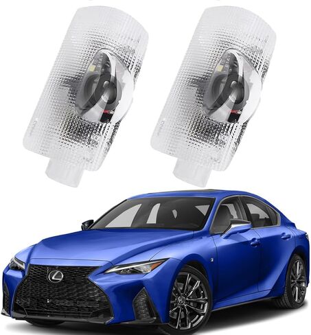 2 حزمة سيارة LED LED LED LED LOGO Projector مجاملة الإسحبات ثلاثية الأبعاد ضوء الظل لـ LEXUS RX/GX/GS/IS/LS/LX/LM/RC/UX/ES AUTO AUDICORIES 2006-2025 in Kuwait