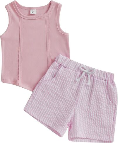 Thorn Tree Toddler Girls Shorts Set Summer Times Sleeveless T-Shirt Watermelon/Floral Shorts Little Girls Clothes in Kuwait