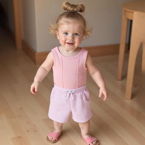 Thorn Tree Toddler Girls Shorts Set Summer Times Sleeveless T-Shirt Watermelon/Floral Shorts Little Girls Clothes in Kuwait