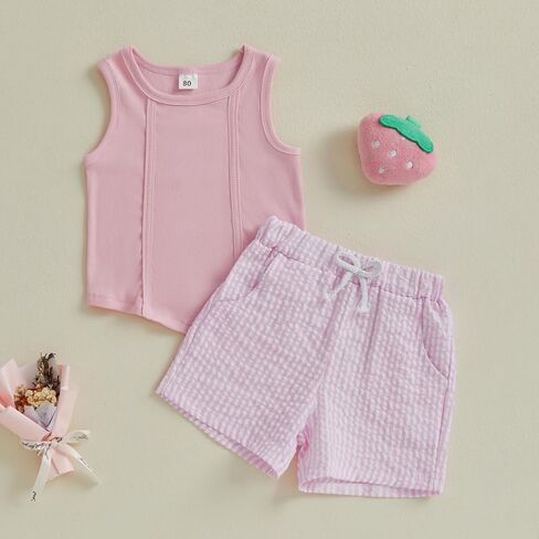 Thorn Tree Toddler Girls Shorts Set Summer Times Sleeveless T-Shirt Watermelon/Floral Shorts Little Girls Clothes in Kuwait