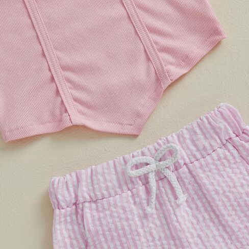 Thorn Tree Toddler Girls Shorts Set Summer Times Sleeveless T-Shirt Watermelon/Floral Shorts Little Girls Clothes in Kuwait