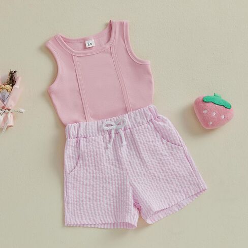 Thorn Tree Toddler Girls Shorts Set Summer Times Sleeveless T-Shirt Watermelon/Floral Shorts Little Girls Clothes in Kuwait