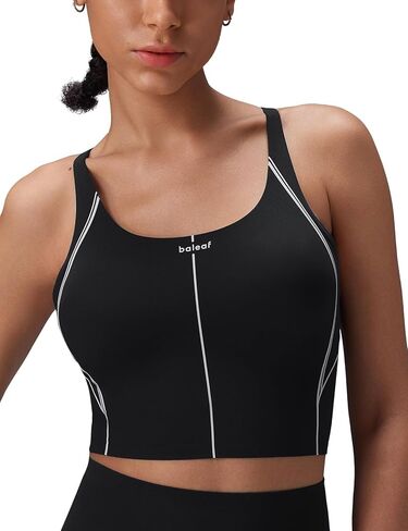 baleaf Freeleaf Broadway Womens Spaghetti Strap Dance Sports Bras, High Impact Crisscross Back, Padded Yoga Workout Tank Top in Kuwait