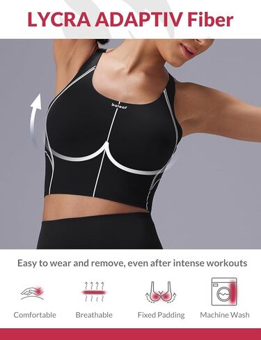 baleaf Freeleaf Broadway Womens Spaghetti Strap Dance Sports Bras, High Impact Crisscross Back, Padded Yoga Workout Tank Top in Kuwait