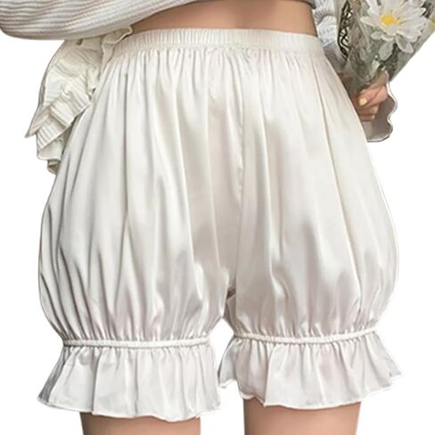 Women Short Pantaloons Kawaii Ruffle Pumpkin Pants Contrast Trim Lolita Bloomers Victorian Steampunk Shorts in Saudi Arabia