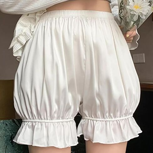 Women Short Pantaloons Kawaii Ruffle Pumpkin Pants Contrast Trim Lolita Bloomers Victorian Steampunk Shorts in Saudi Arabia