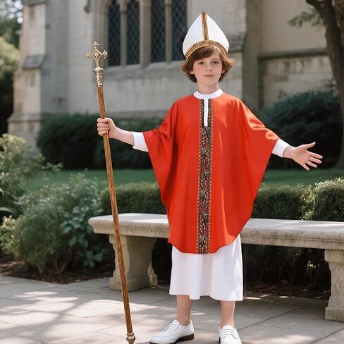 زي Vzqi Pope for Kids Bishop Own Boys Halloween Cosplay Pope Hat in Kuwait