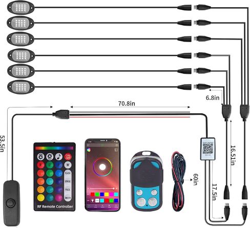 LED Rock Lights for Trucks: Undergrow Car RGB Light with App/Remote Control, 8 Pods Dynamic Multicolor Lighting Modes with Music Change, Cars Wheel Accessories for Jeep Utv RZR ATV SUV in Kuwait