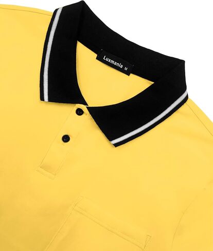 Men's Casual Short Sleeve Polo Shirts Classic Button Summer Collared Golf Top T-Shirt with Pocket in Saudi Arabia