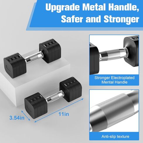 مجموعة دمبل قابلة للتعديل مكونة من قطعتين، دمبل وزن قابل للتعديل مع 4 مستويات 4.4 رطل، 6.6 رطل، 8.8 رطل، 11 رطل، مجموعات أوزان اليد للنساء/الرجال في صالة الألعاب الرياضية المنزلية لتمرين الجسم بالكامل in Kuwait