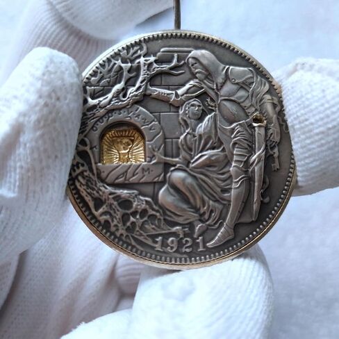 Movable Mechanism Hobo Nickel Challenge Coin Sword Coin Pendant in Saudi Arabia