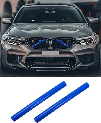 Grill Inserts Trims for BMW 1 2 3 4 5 6 7 Series, Compatible with BMW V Brace Wrap Covers Grill Stripes Grille Inserts Stripes Wrap (Blue, F20 F30) in Kuwait