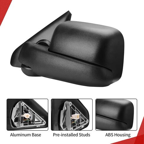 YITAMOTOR Towing Mirrors Compatible with 2002-2008 Dodge Ram 1500, 2003-2009 Dodge Ram 2500 3500 Power Adjustable Heated Manual Flip-Up Folding Tow Mirrors Pair Set in Saudi Arabia