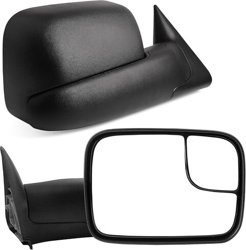 YITAMOTOR Towing Mirrors Compatible with 2002-2008 Dodge Ram 1500, 2003-2009 Dodge Ram 2500 3500 Power Adjustable Heated Manual Flip-Up Folding Tow Mirrors Pair Set in Saudi Arabia