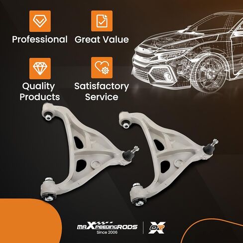 MaxPeedingRods 2pc ذراع التحكم السفلي الأمامي مع مفاصل الكرة 2004-2008 Ford F-150 2006-2008 Lincoln Mark LT ، استبدال K80401 K80403 in Kuwait