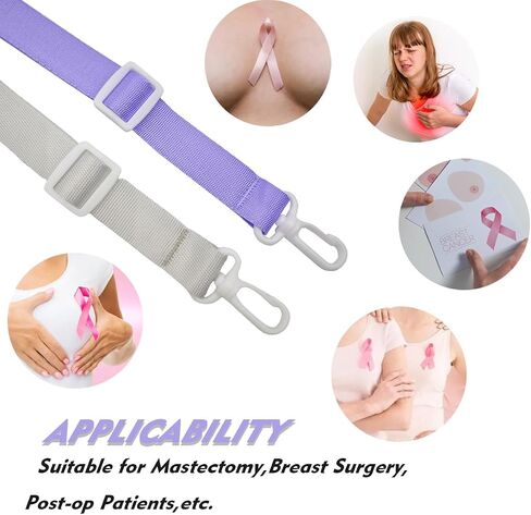 2 Pcs Adjustable Shower Lanyards for Mastectomy Drain Holder JP Drainage，Breast Cancer Lanyard-Surgery Recovery Management,Fter Mastectomy Must Haves (Pink and Blue) in Saudi Arabia