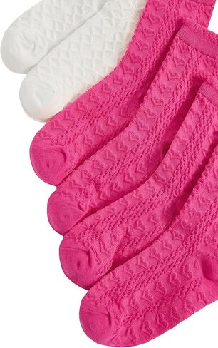 OYOANGLE Women's 3 Pairs Cable Knit Casual Crew Socks Stretchy Solid Simple Socks in Kuwait